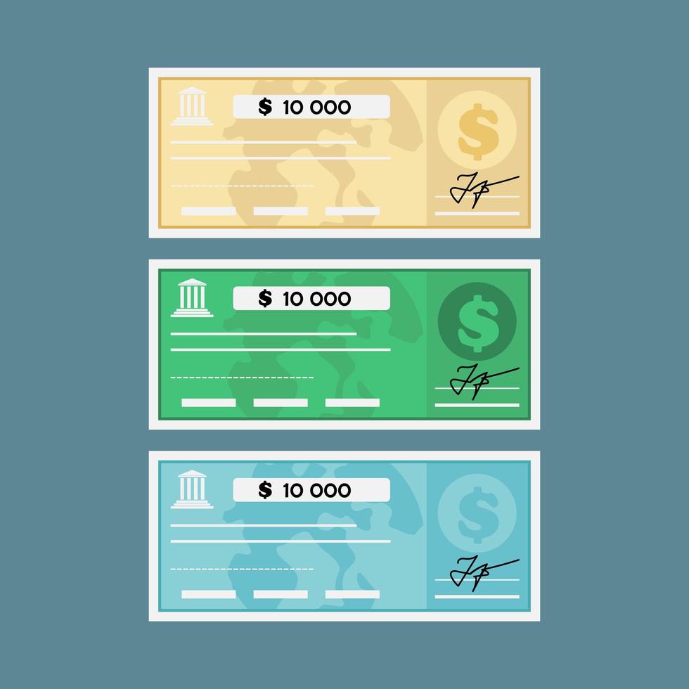 Flat Bank Check  vector