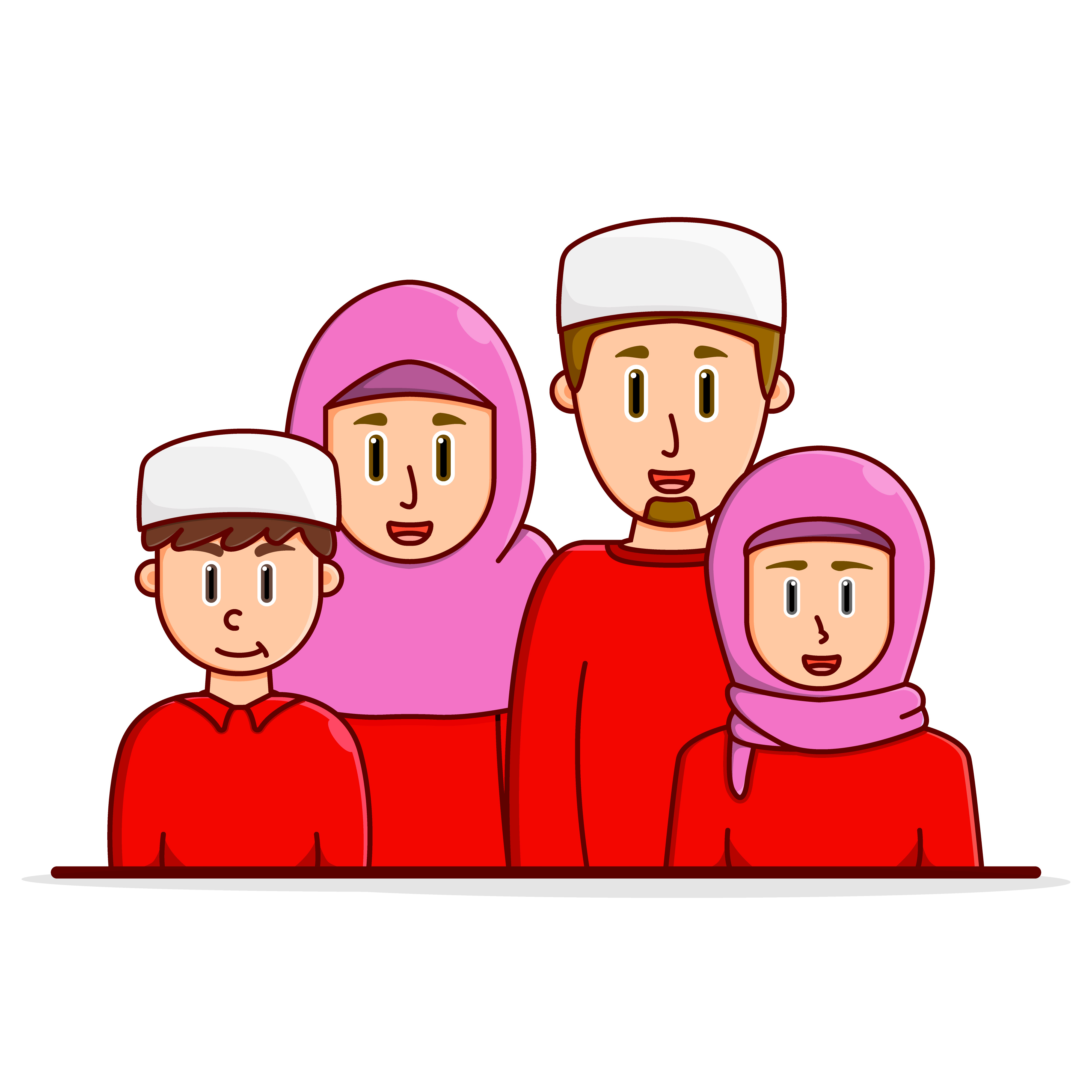 Happy Muslim  Family  1214637 Vector Art  at Vecteezy