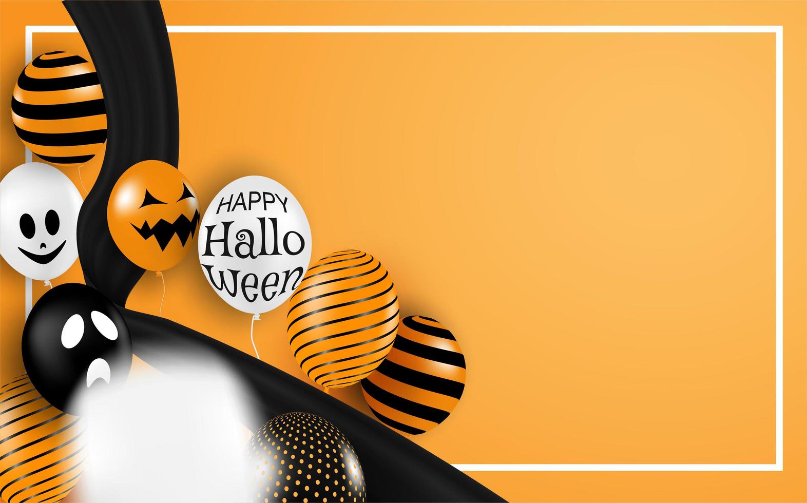 feliz halloween fondo horizontal vector