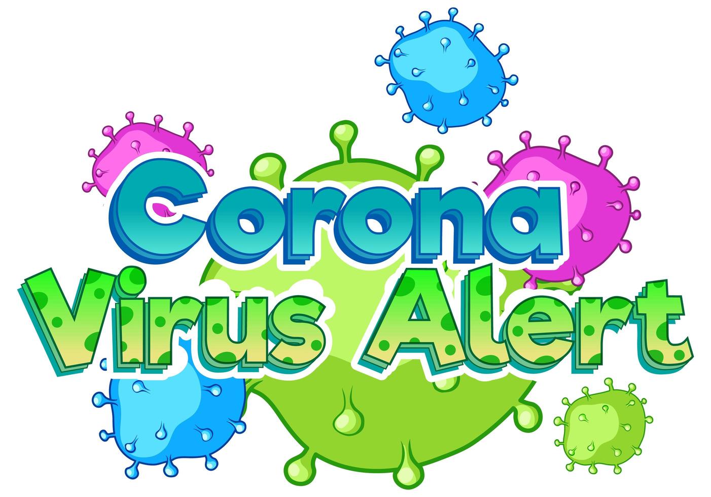 Coronavirus alert sign template with virus cells vector