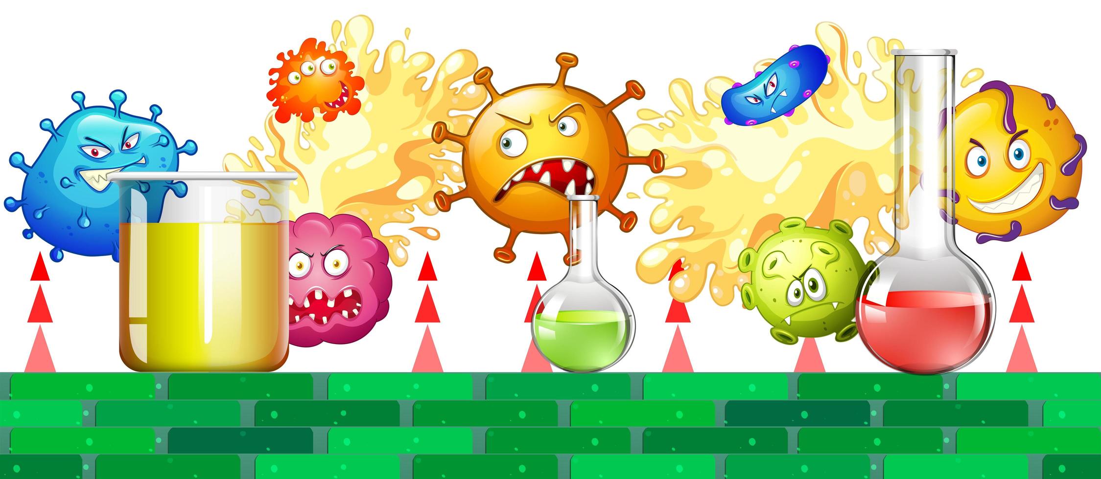 Bacteria attacking the lab vector