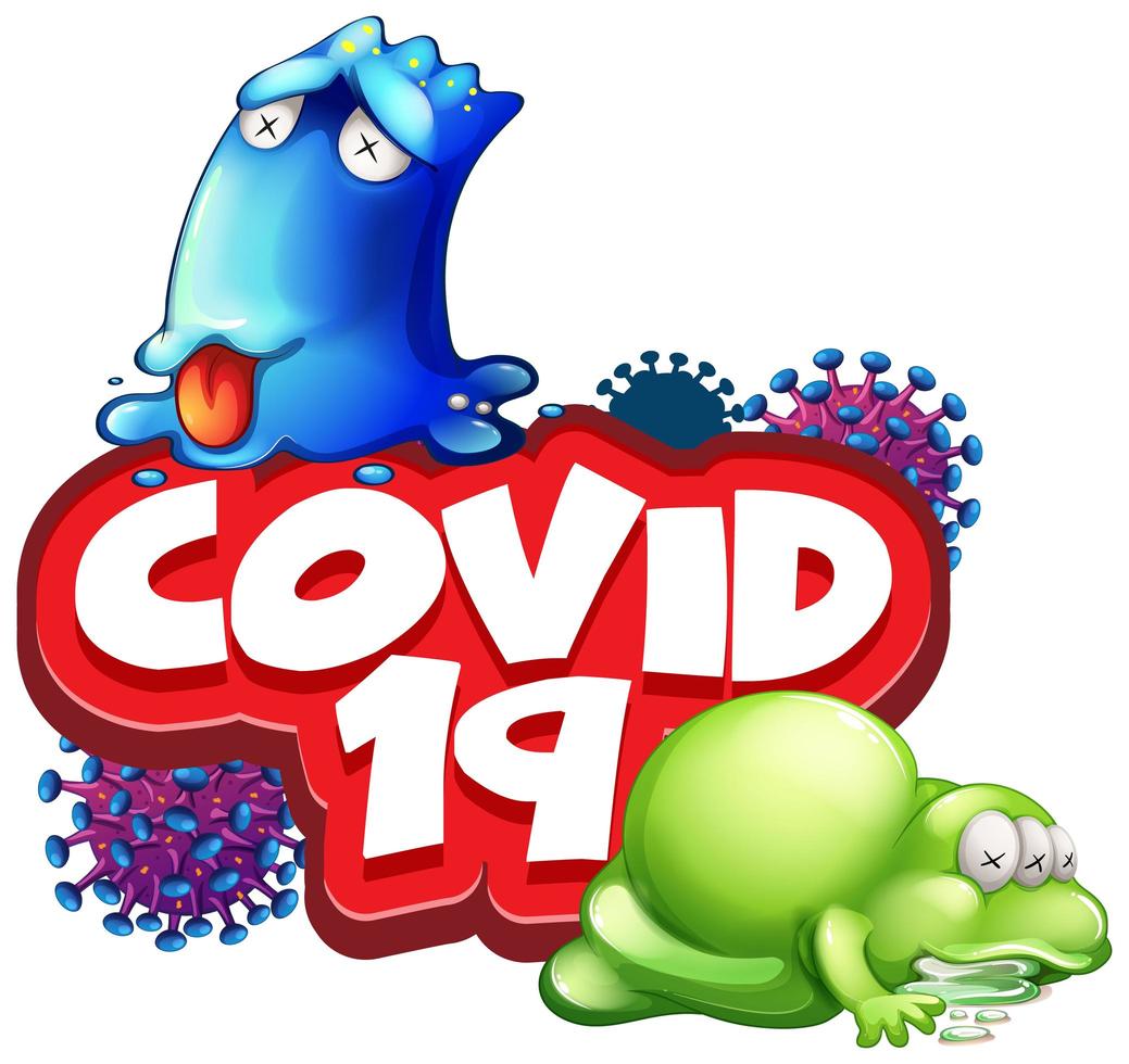 Coronavirus with sick monsters vector