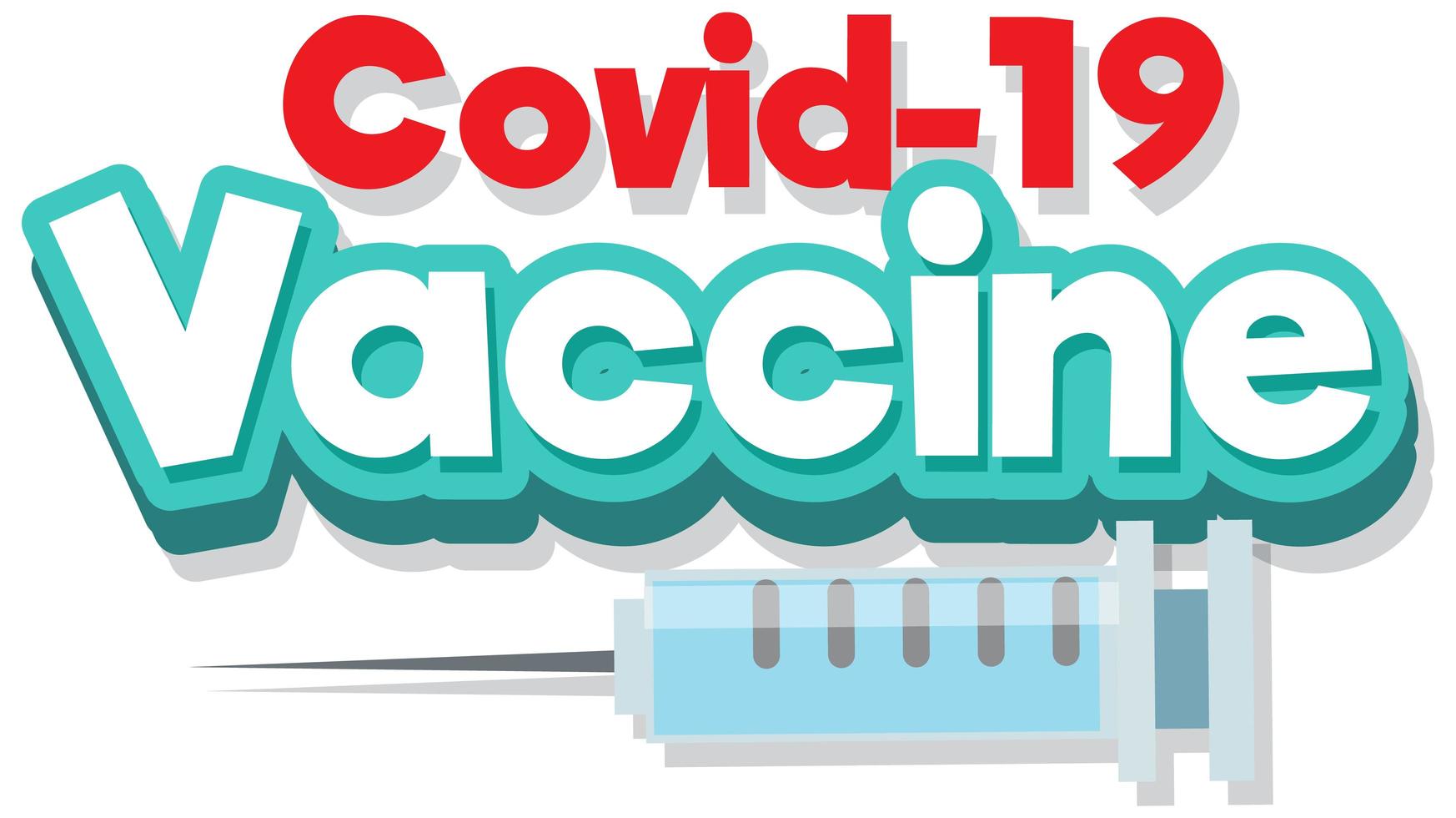 Font design for covid 19 vaccine vector