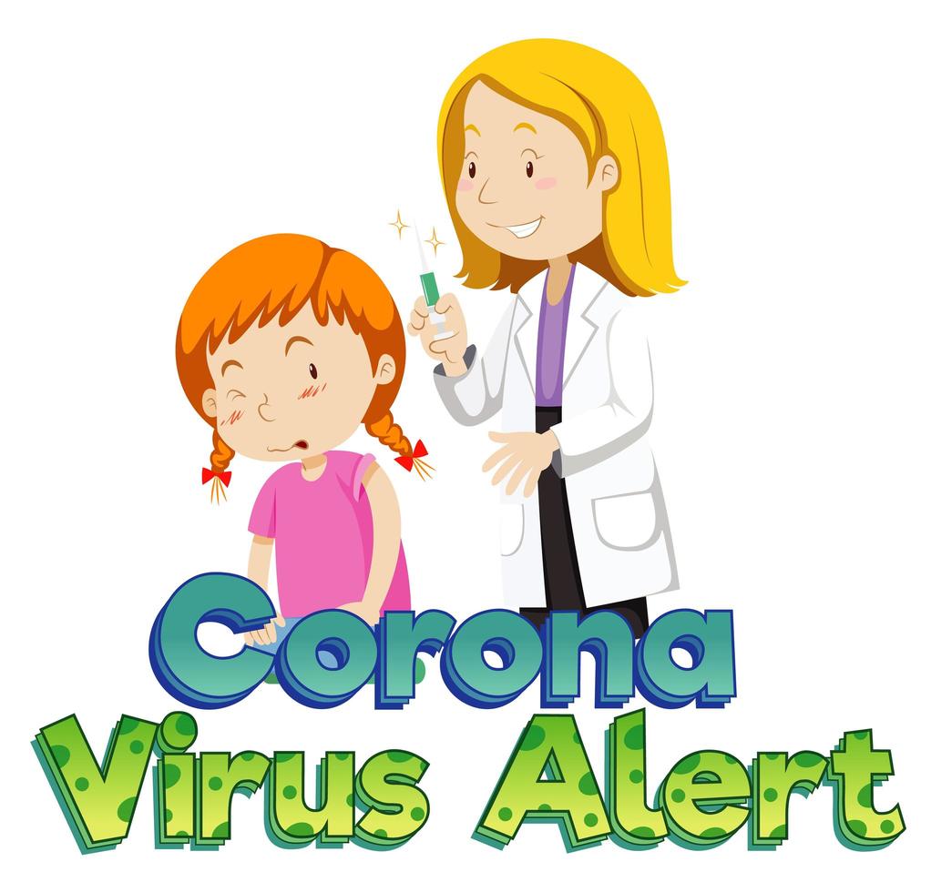 Girl getting vaccine vector