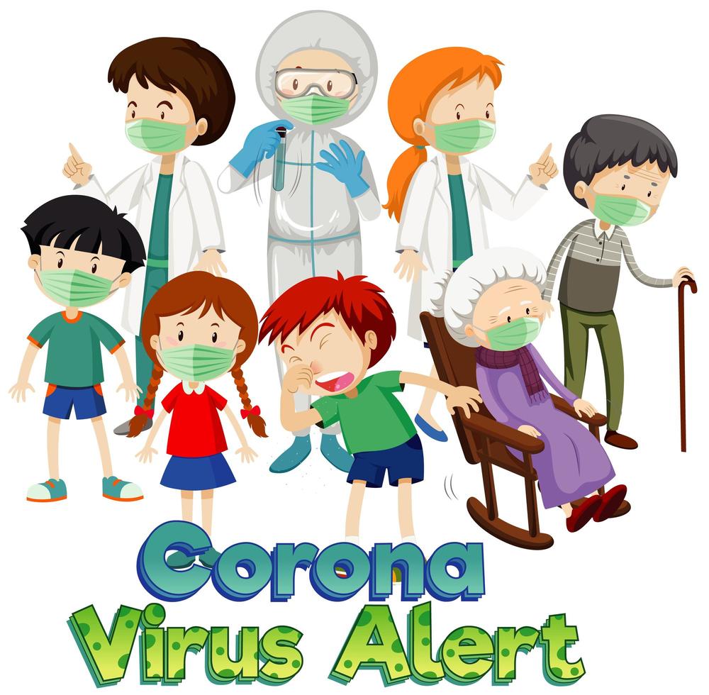 Coronavirus theme with many sick people vector