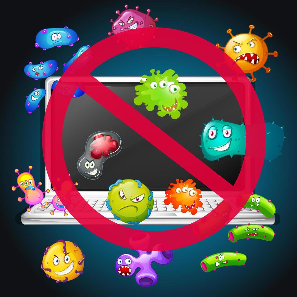 No bacteria sign on computer vector