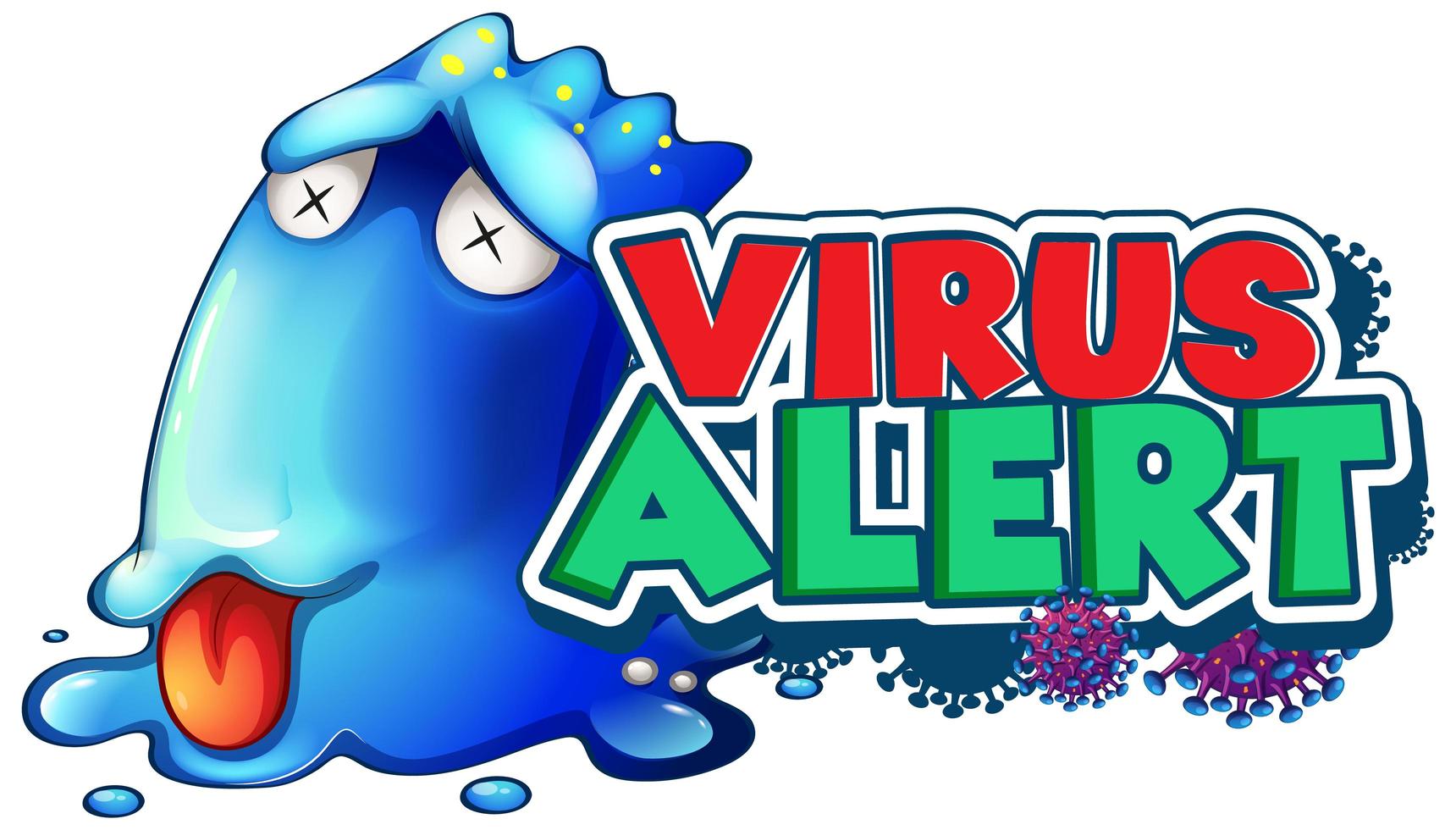 alerta de virus de monstruo enfermo vector