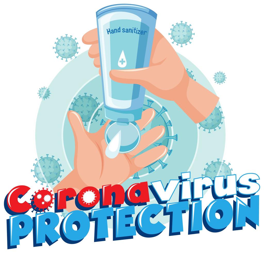 Using hand sanitizer for protection vector