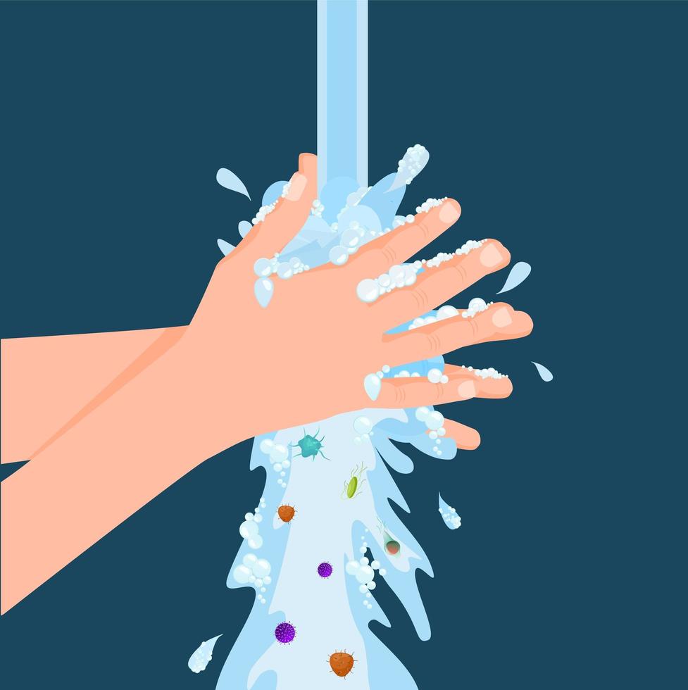 Colorful arms during daily personal care hygiene procedure isolated vector