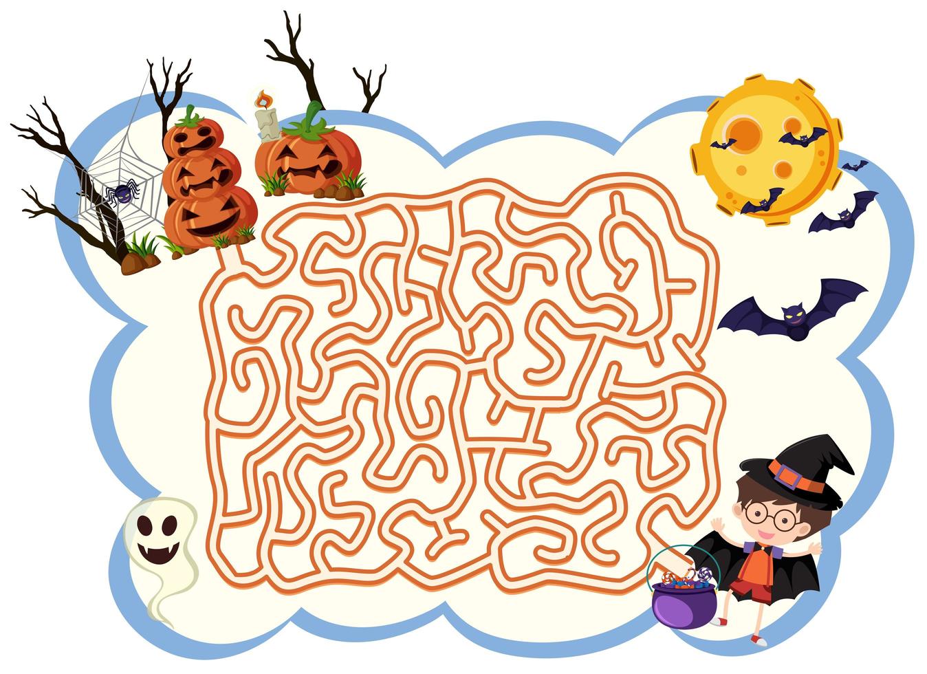 Halloween Maze Game vector