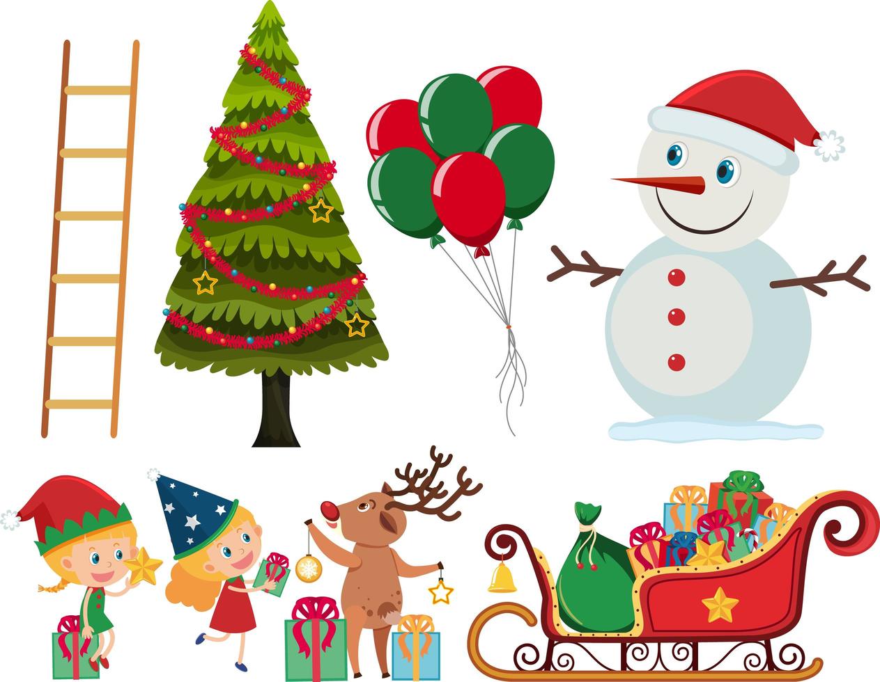 Set of christmas and holiday elements  vector
