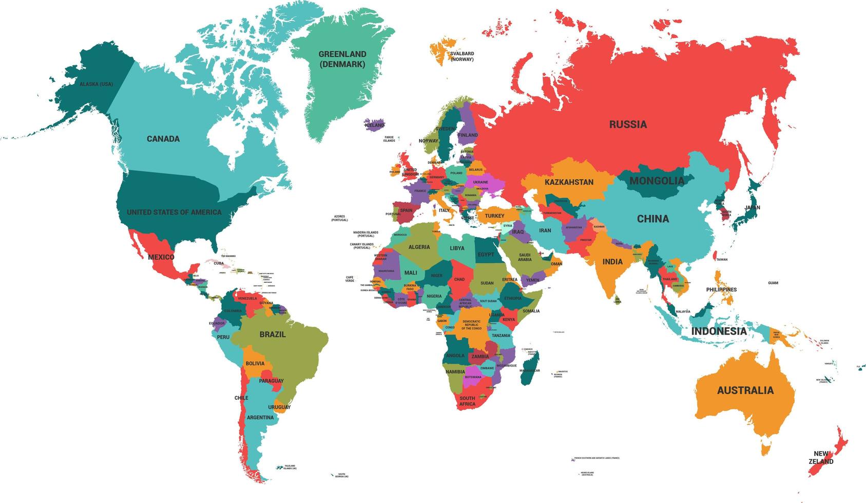 Political Map Of The World With Country Names Download Free