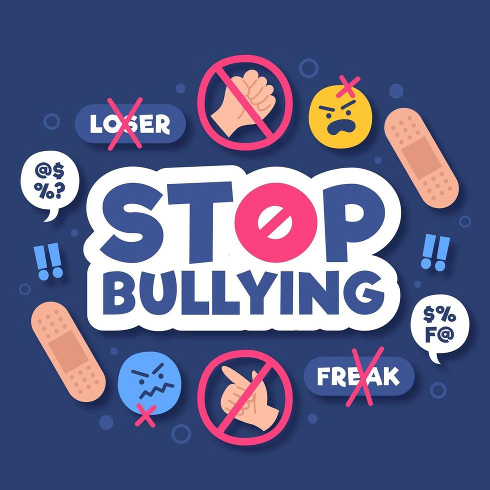 Stop bullying message with elements Download Free Vectors, Clipart