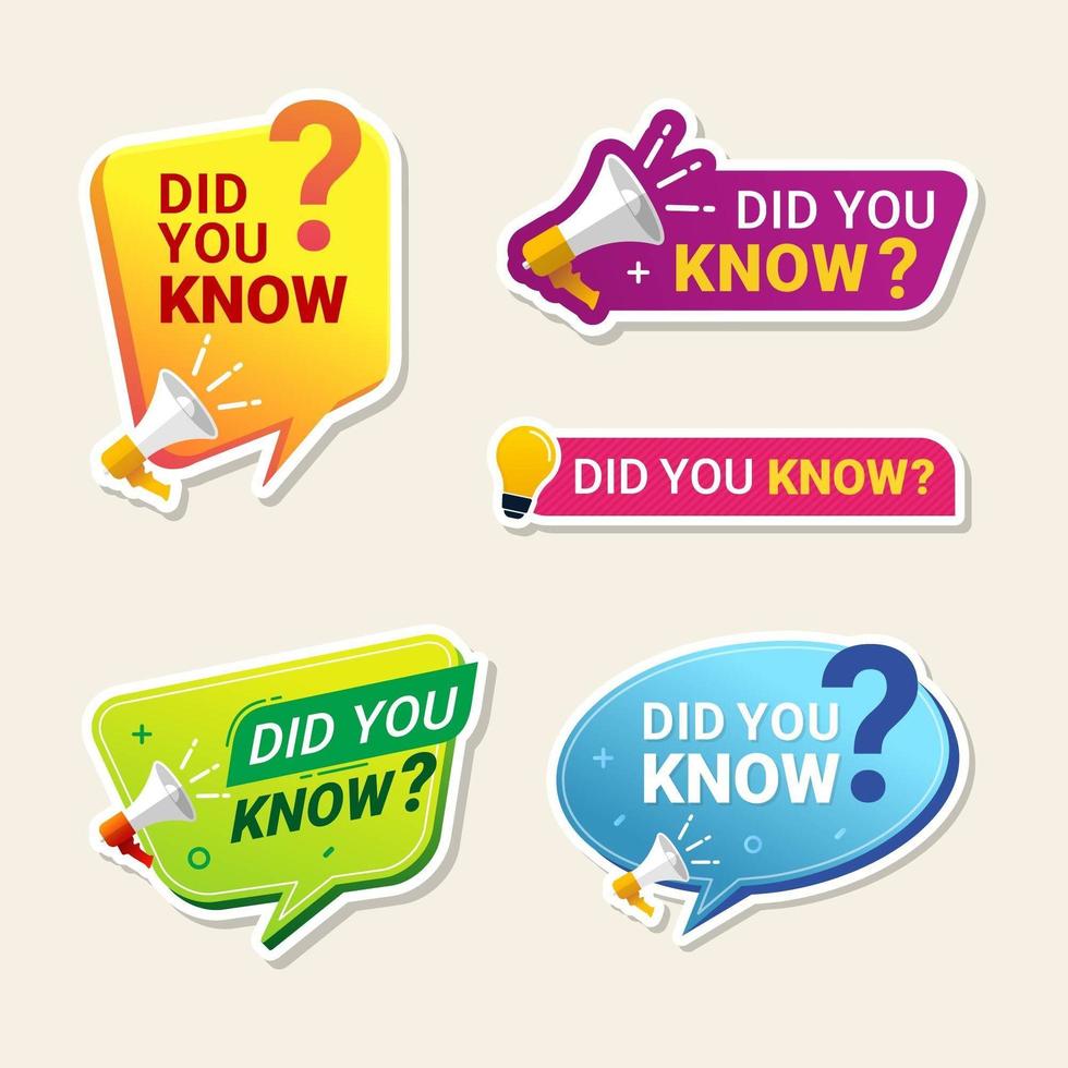 Did you know sticker set vector