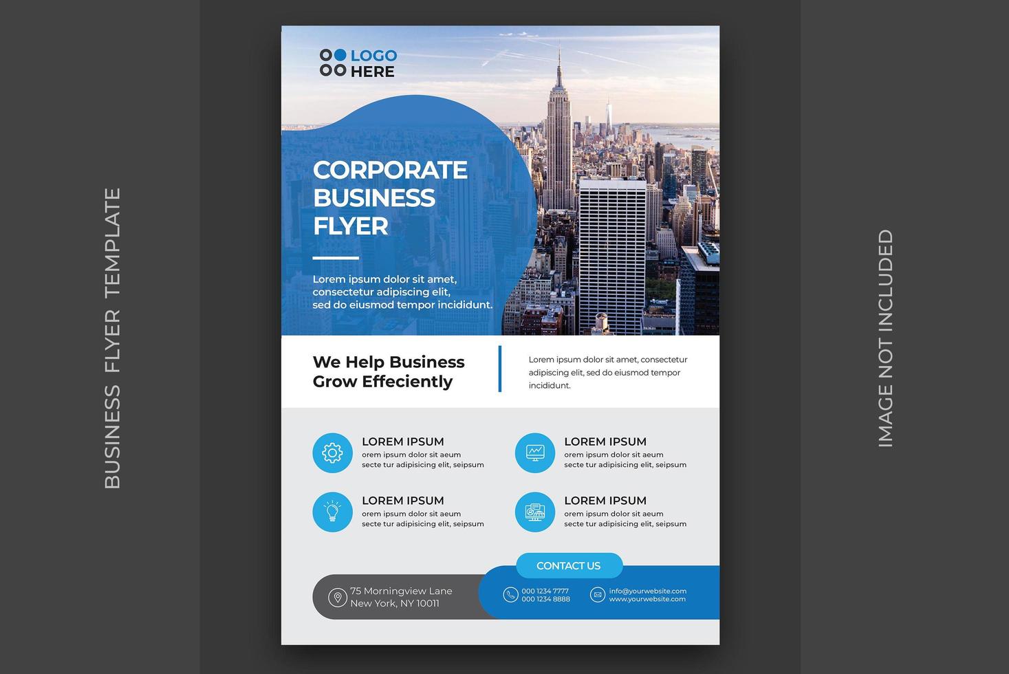 Blue Accented Corporate Business Flyer vector