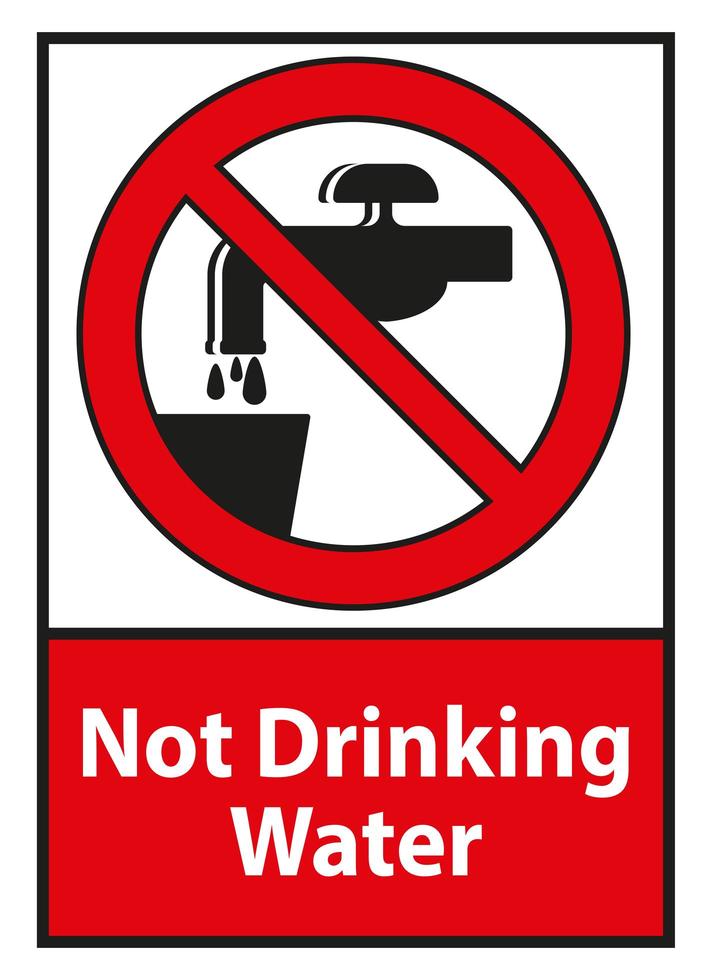 Not Drinking Water Symbol Sign  vector