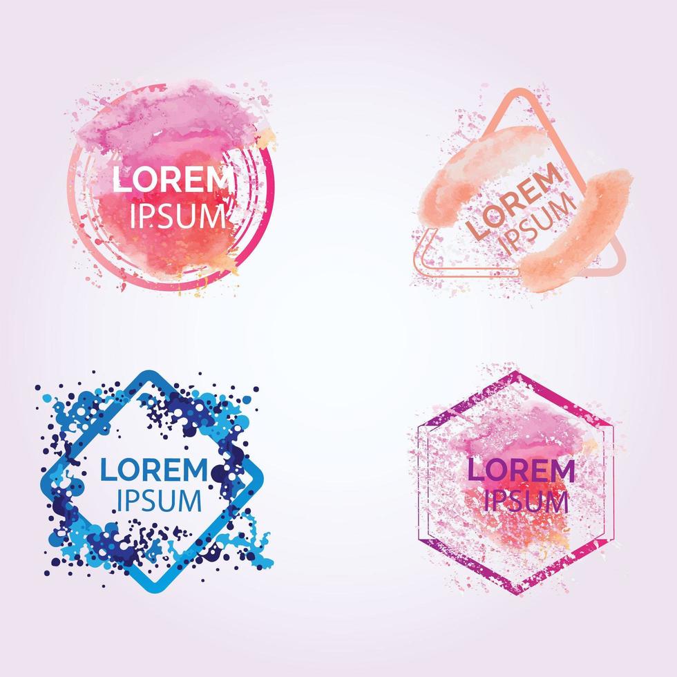 Colorful splash logo set vector