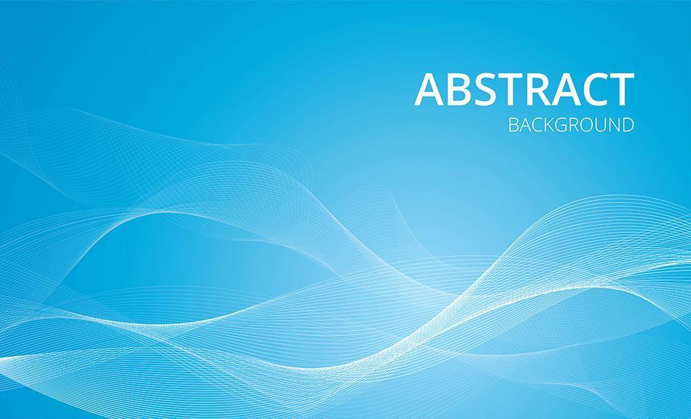 White wavy lines on blue gradient vector