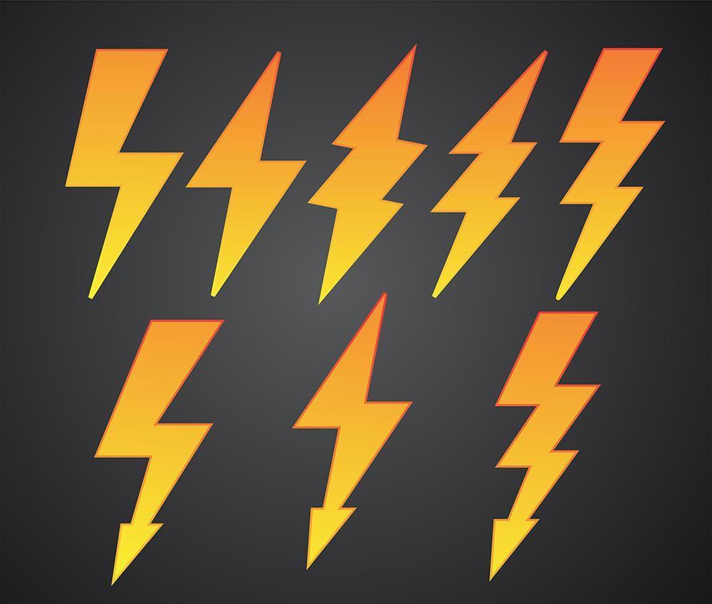 Lightning symbols collection vector