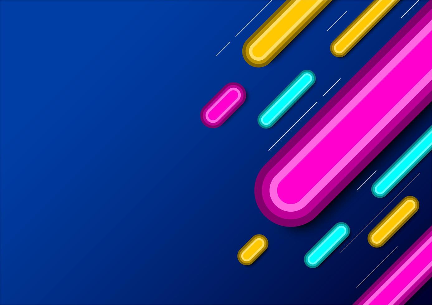 Multicolored stripes on blue gradient vector