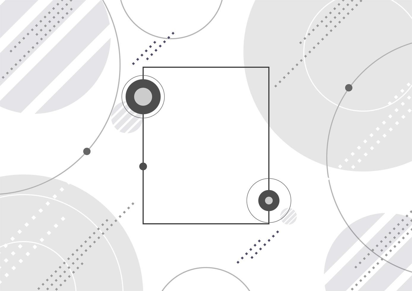 Geometric frame with circles and dots vector