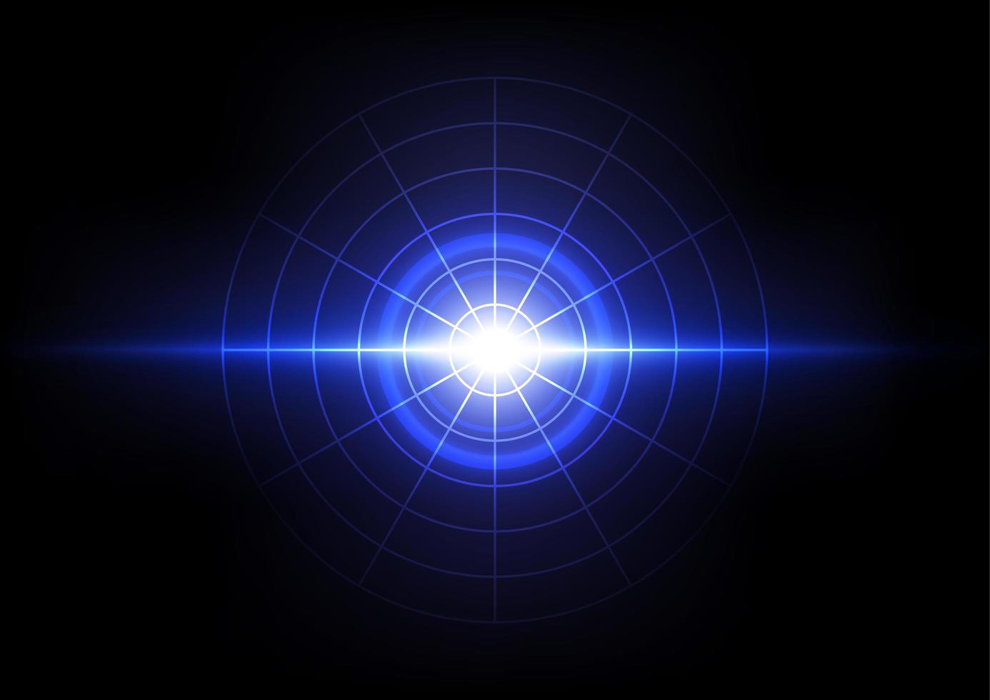 Blue and white light explosion circle vector