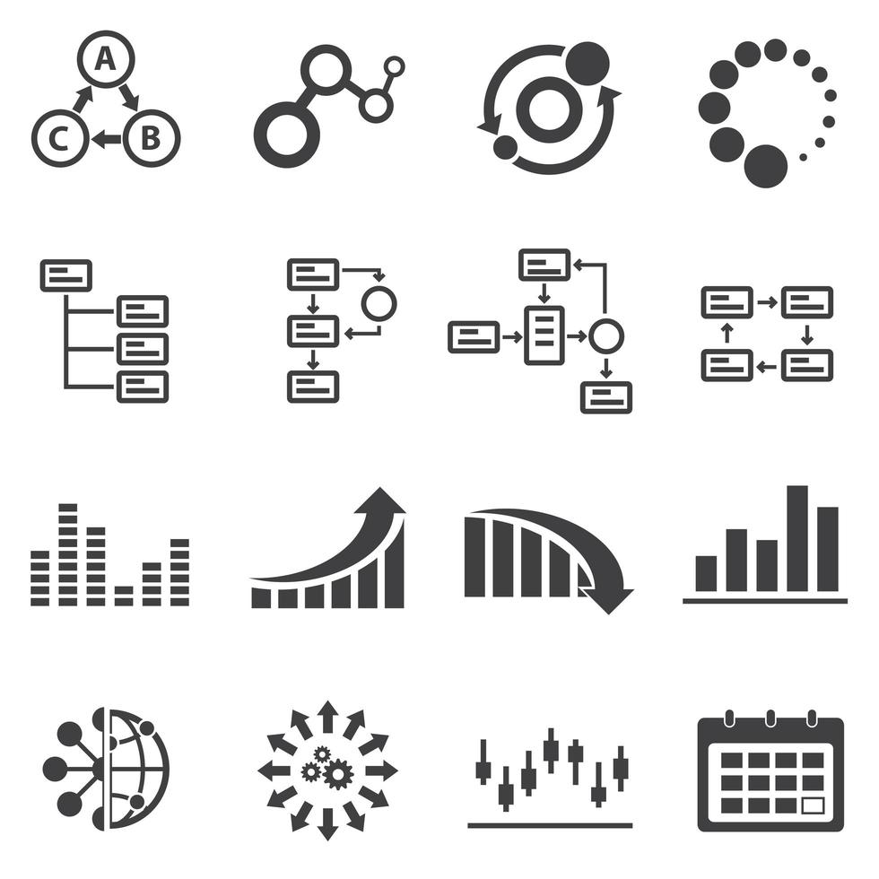 iconos de infografía empresarial vector