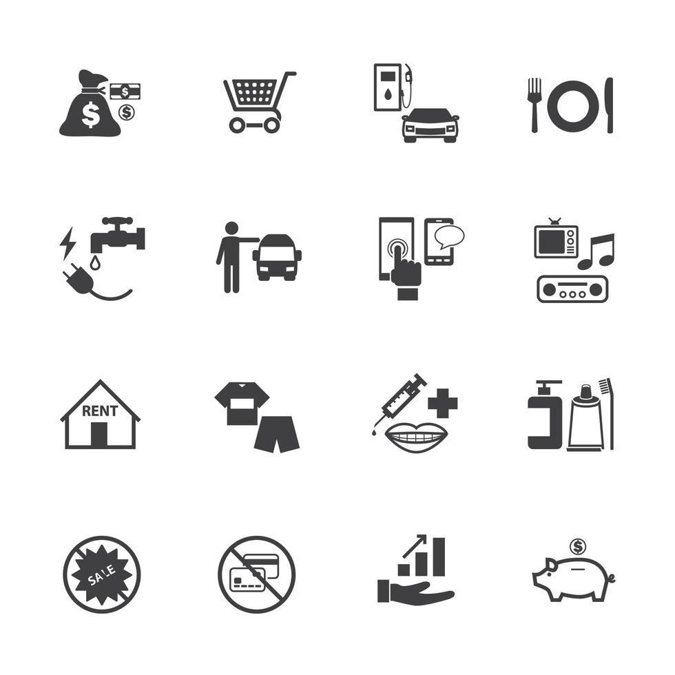 Business and debt icons vector