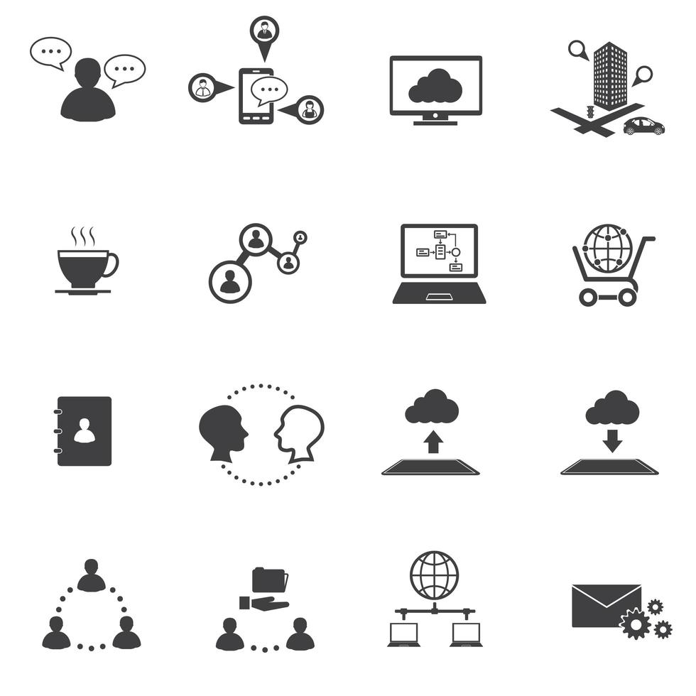 Big data icons vector