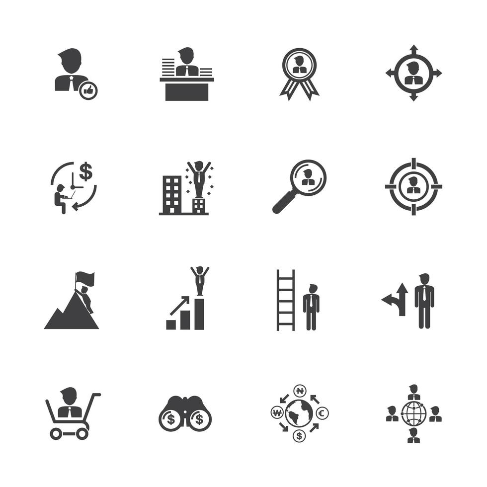 Business management and leader icons vector