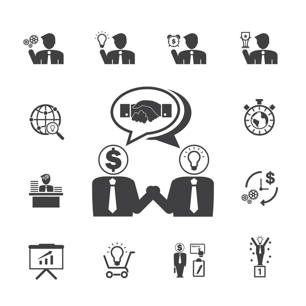 Business people and ideas icons set vector