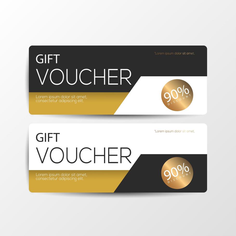 Luxury gift voucher cards vector