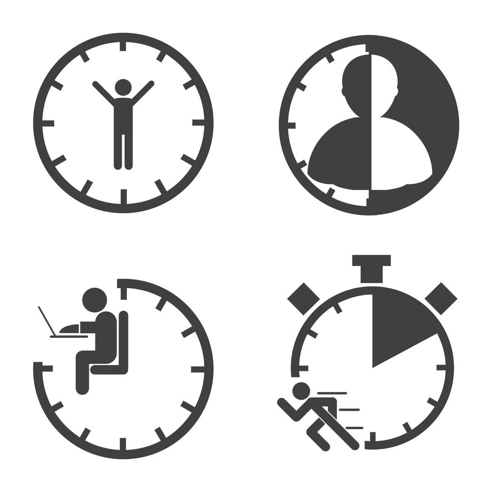 Business Time management Icon Set  vector
