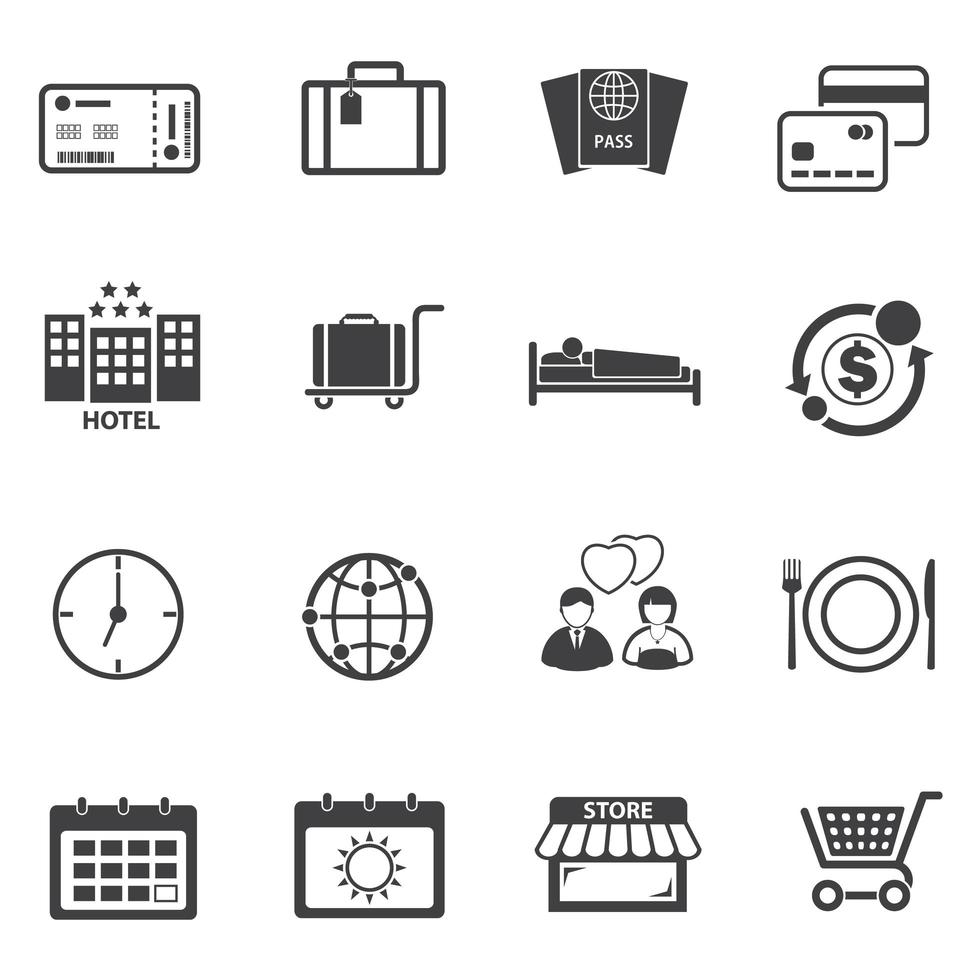 Tourist Travel Icons Set vector