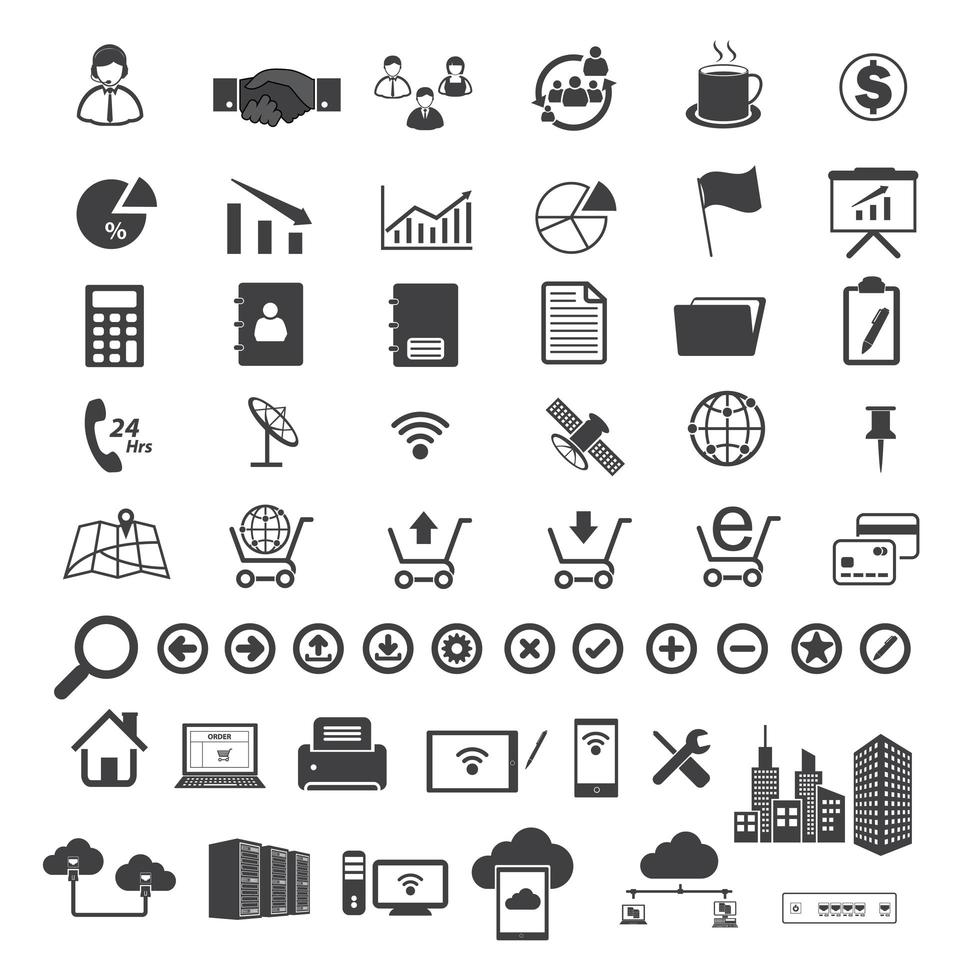 Big Data and Business Icon Collection  vector