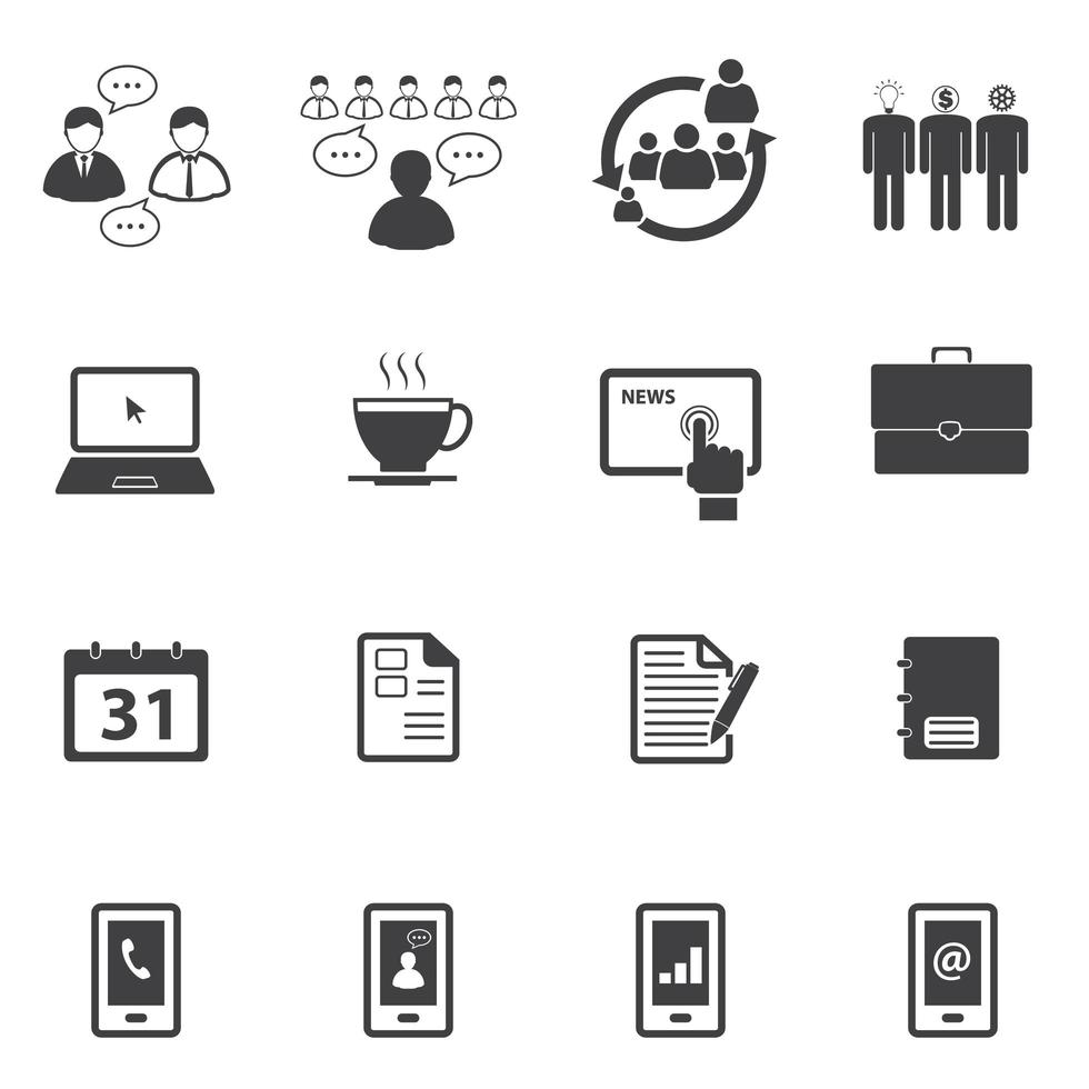 Business and Office Icons Set vector