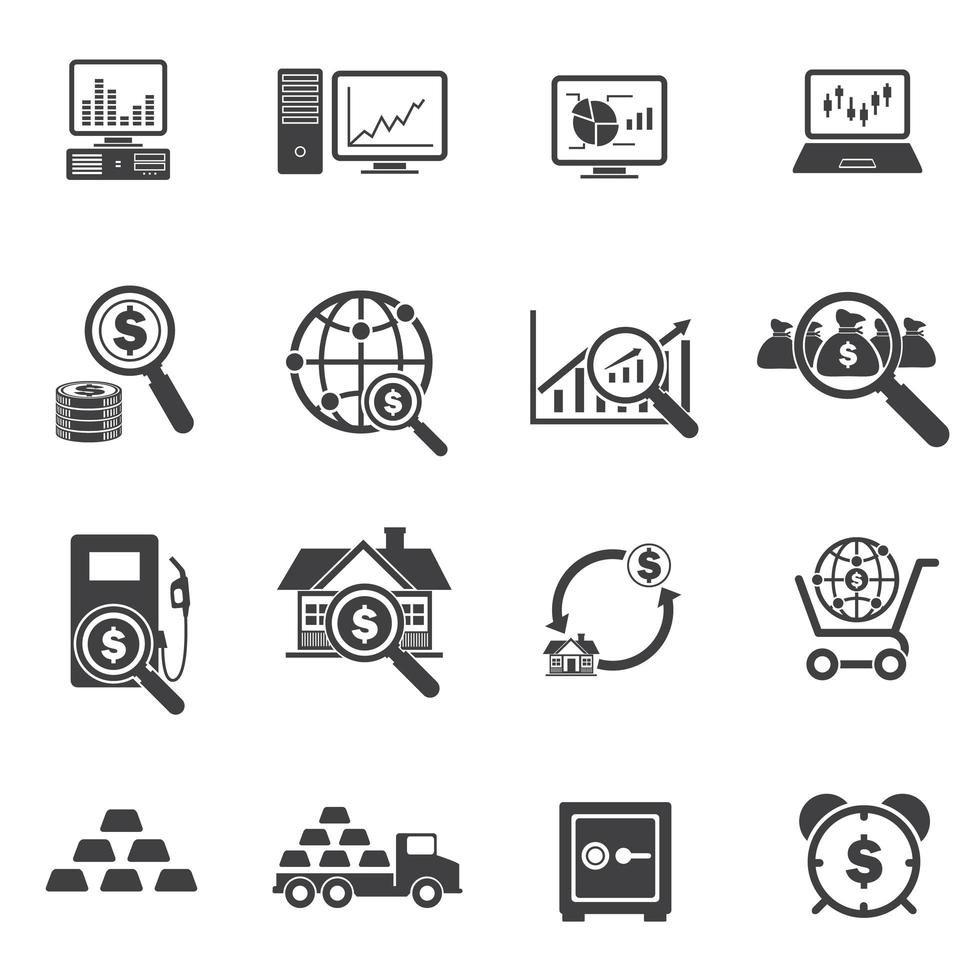 Big Data Finance Icon Set  vector