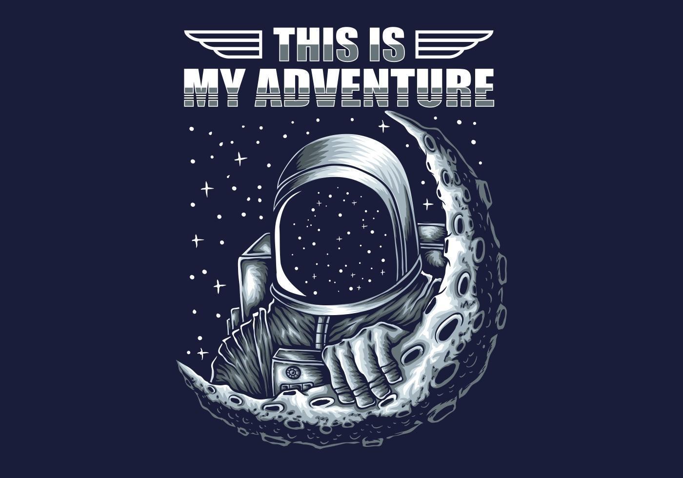 Adventure astronaut on moon  vector