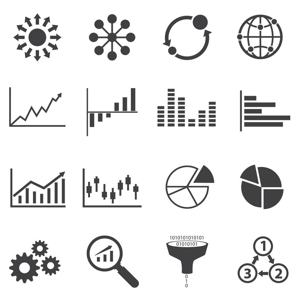 conjunto de iconos de big data vector