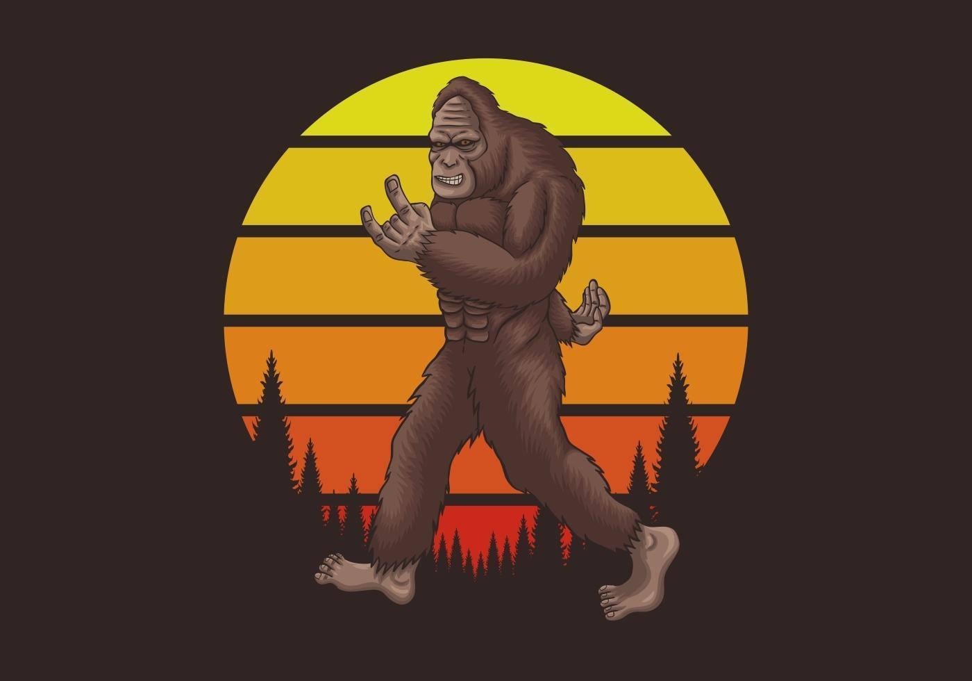 Bigfoot rocker retro  vector