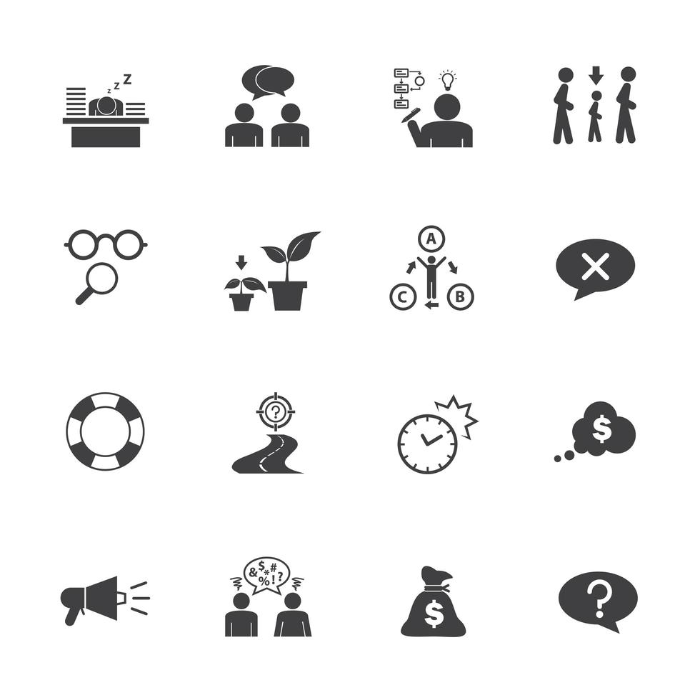 Business personality icon set vector