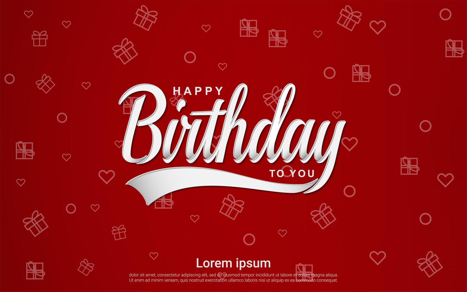 Happy birthday celebration in red background vector