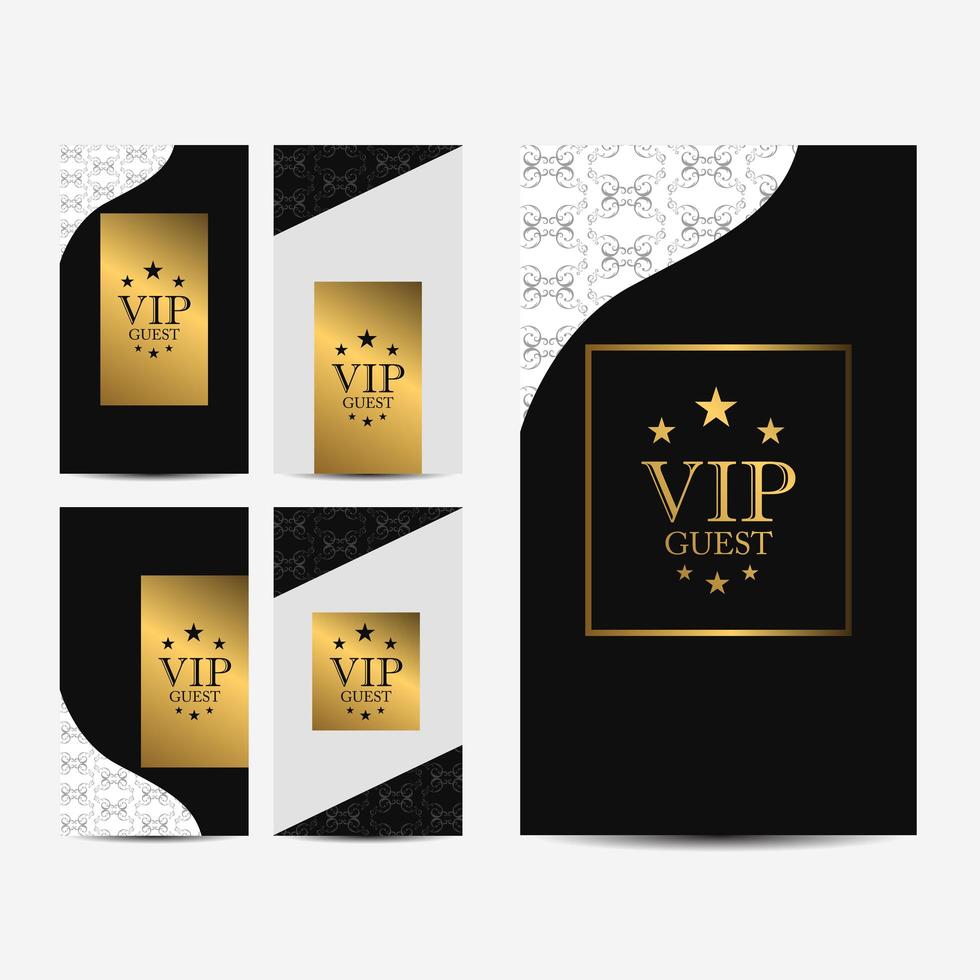 conjunto de tarjeta vip vector