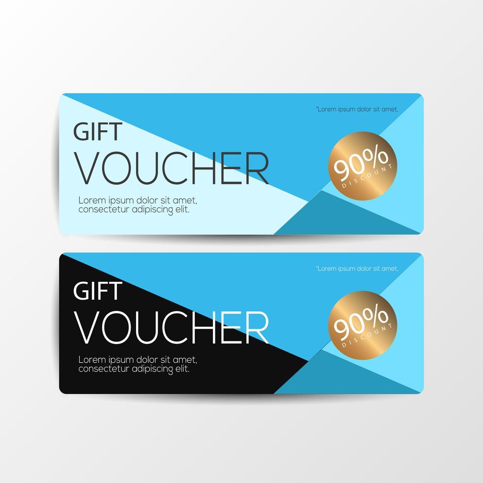 Gift voucher cards with blue color vector