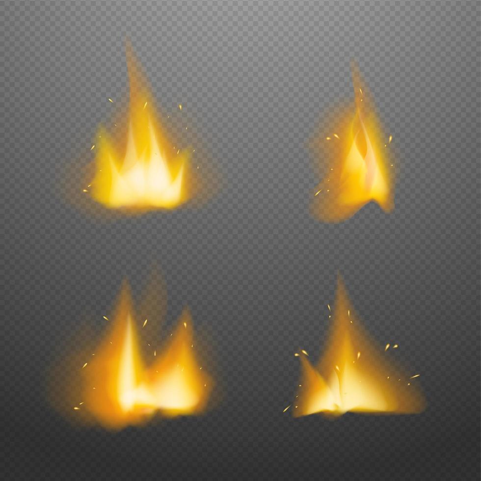 Realistic flame set vector