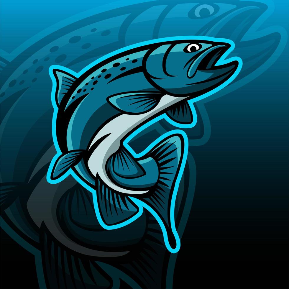 Trout fish mascot vector