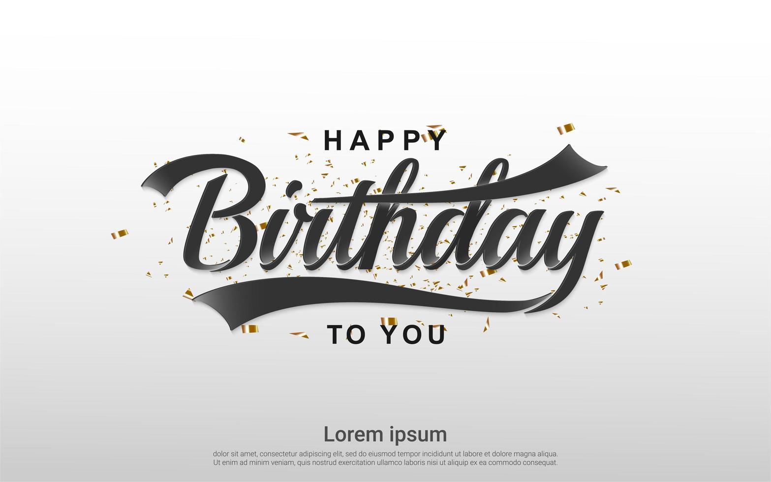 Happy birthday to you letters on gray banner vector