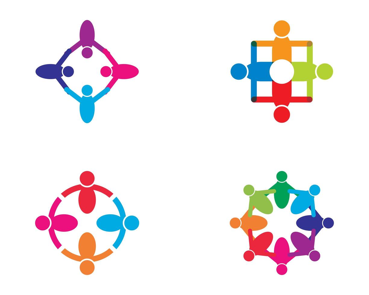 Coloful community logo icon design vector