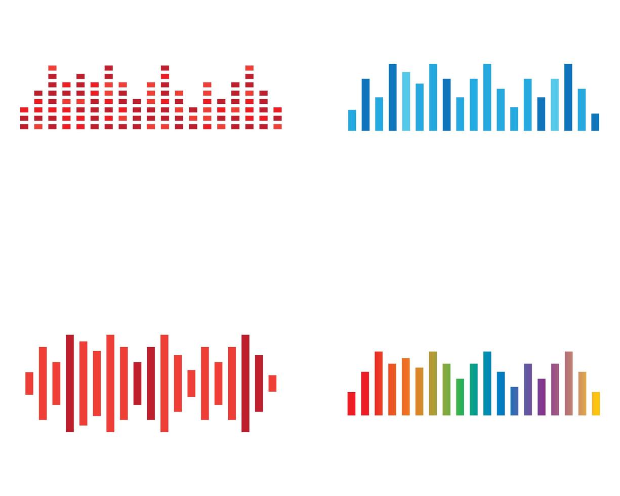 conjunto de iconos de onda de sonido vector