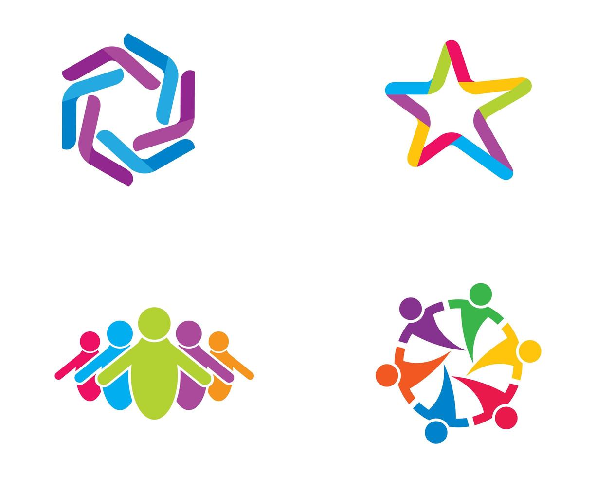 conjunto de logotipo estrella de la comunidad vector